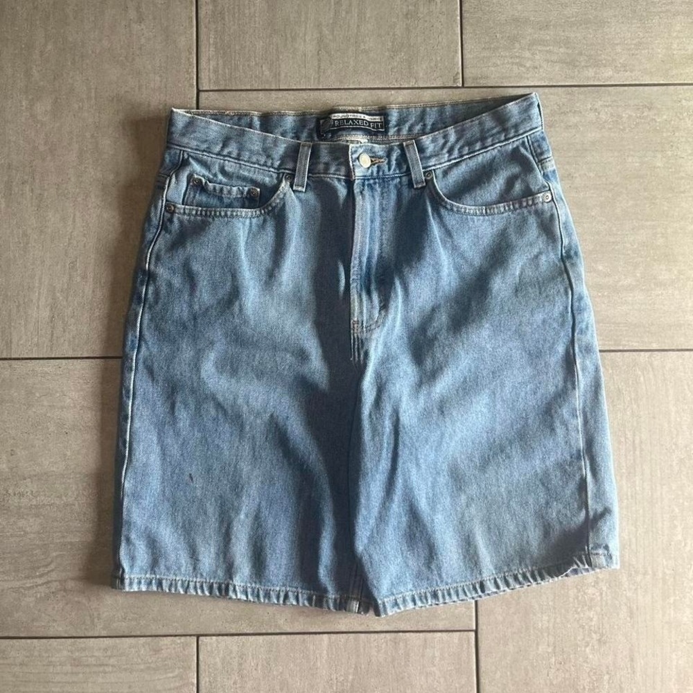 Roundtree and Yorke Relaxed Fit Denim Shorts Blue Size 33
